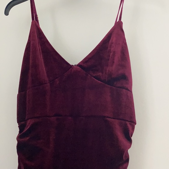 Burgundy Suede Dress . Size M .Spandex - Picture 3 of 5